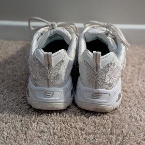 Skechers White Sneakers with Butterfly Design